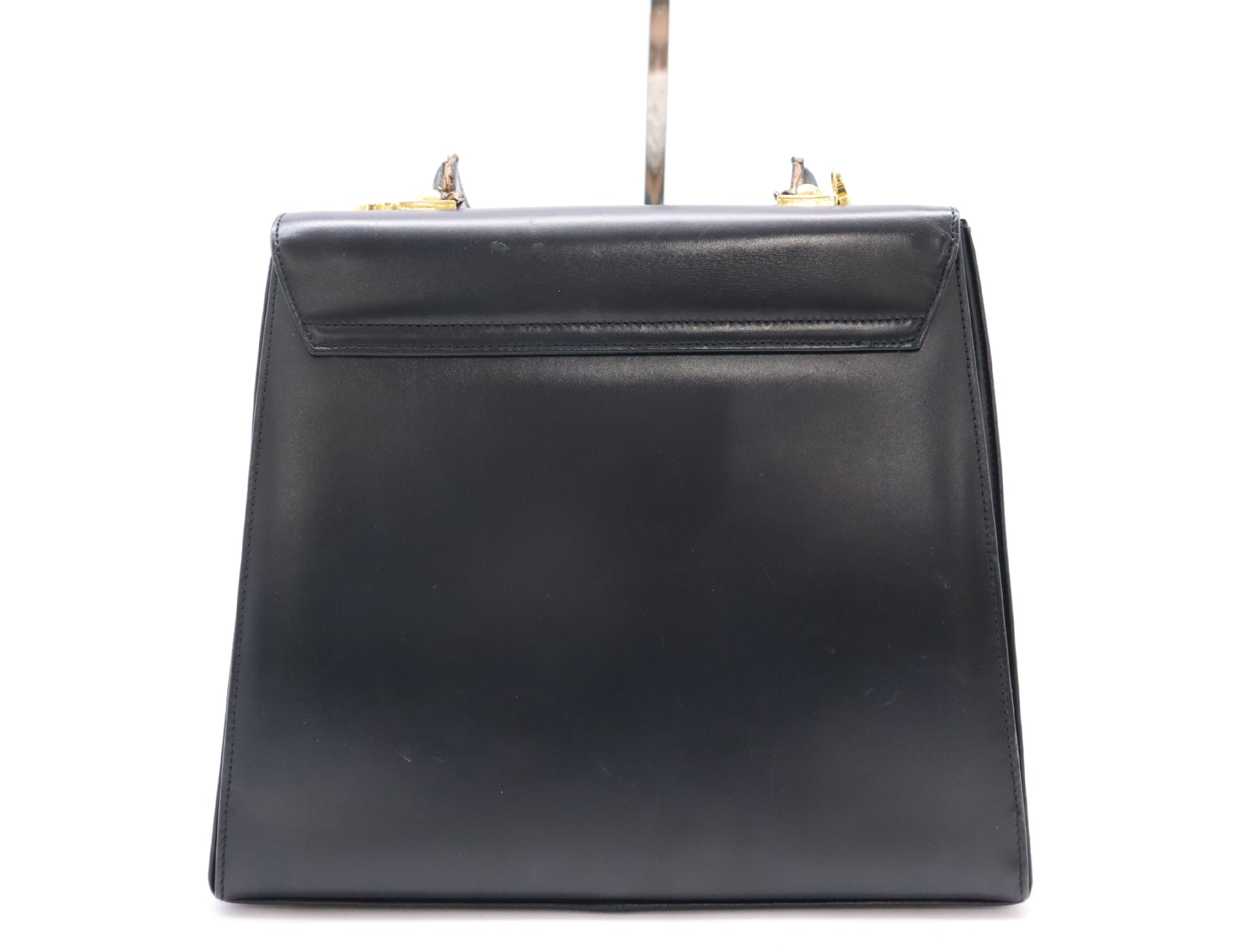 Salvatore Ferragamo Leather Gancini 2-way Shoulder Bag in Black with GD Hardware