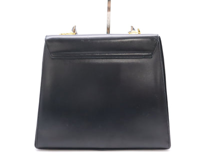 Salvatore Ferragamo Leather Gancini 2-way Shoulder Bag in Black with GD Hardware