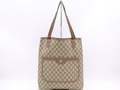 GUCCI GG Canvas Sherry Line Tote Bag