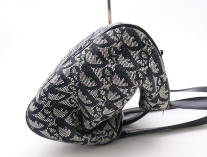 Dior Canvas and Leather Trotter Mini Handbag with Silver Hardware