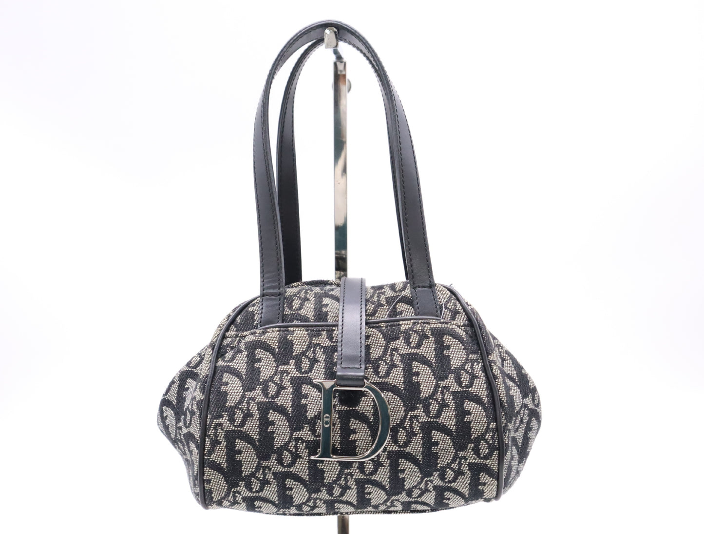 Dior Canvas and Leather Trotter Mini Handbag with Silver Hardware
