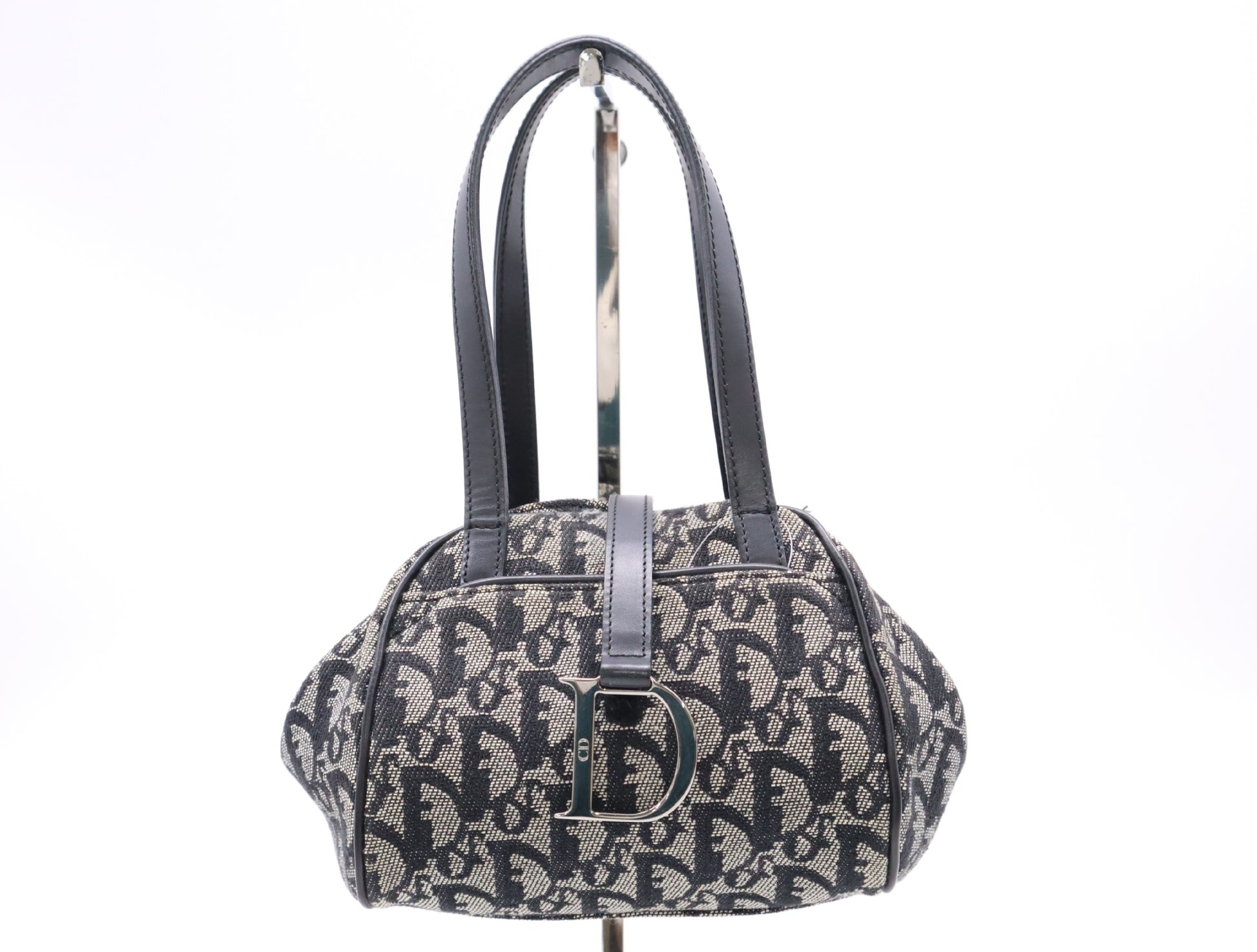 Dior Canvas and Leather Trotter Mini Handbag with Silver Hardware