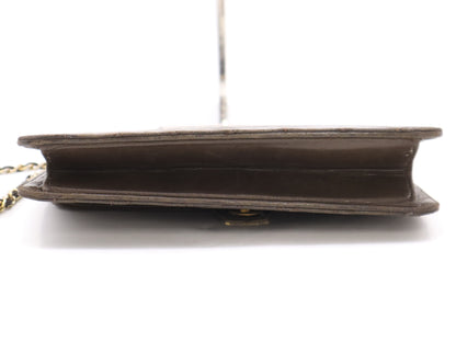 CHANEL Lambskin Matelasse 25 S Flap S Chain GD Hardware Black Shoulder Bag