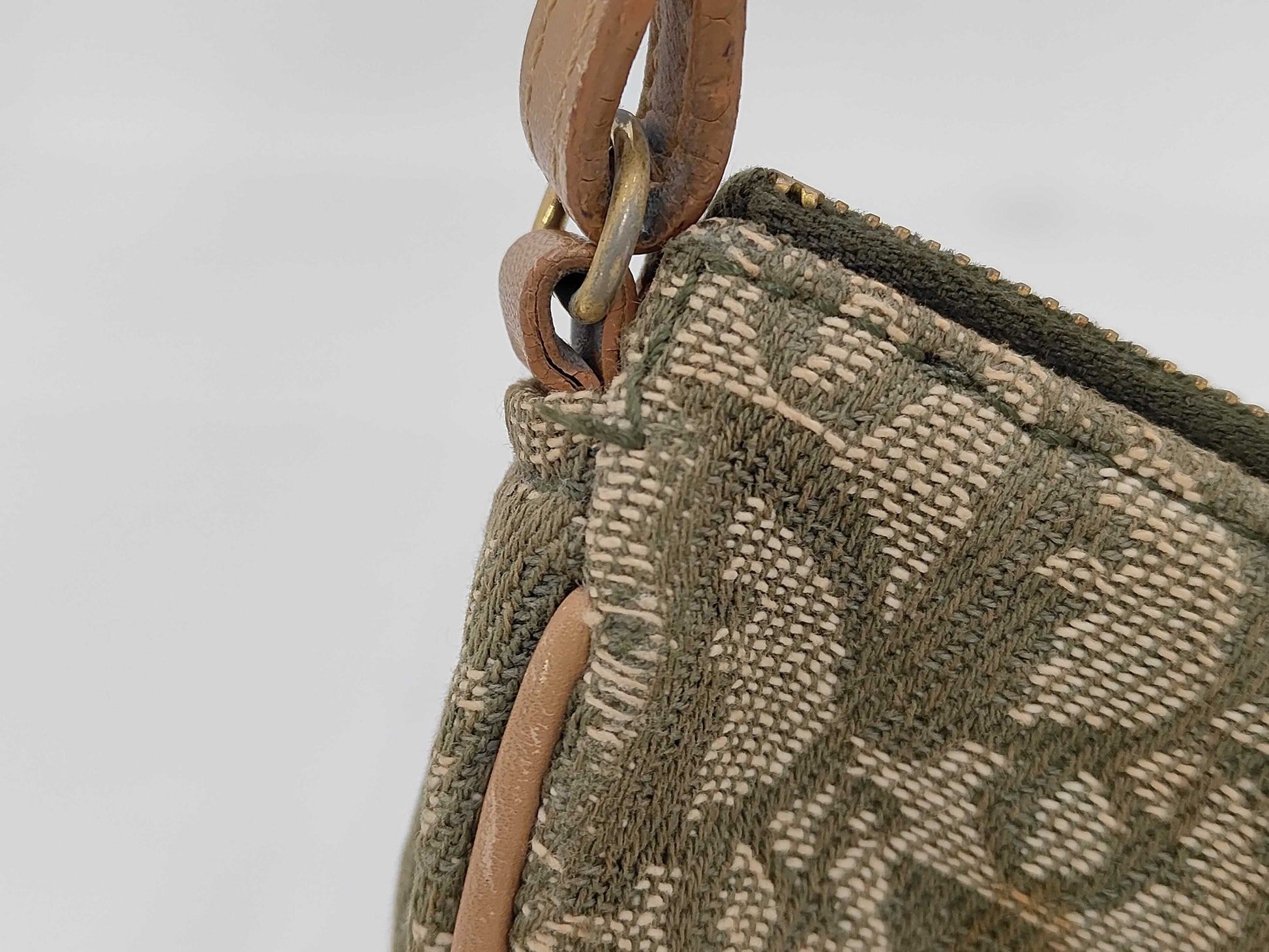 Dior Canvas Trotter Saddle Pouch One-Shoulder Green Shoulder Bag