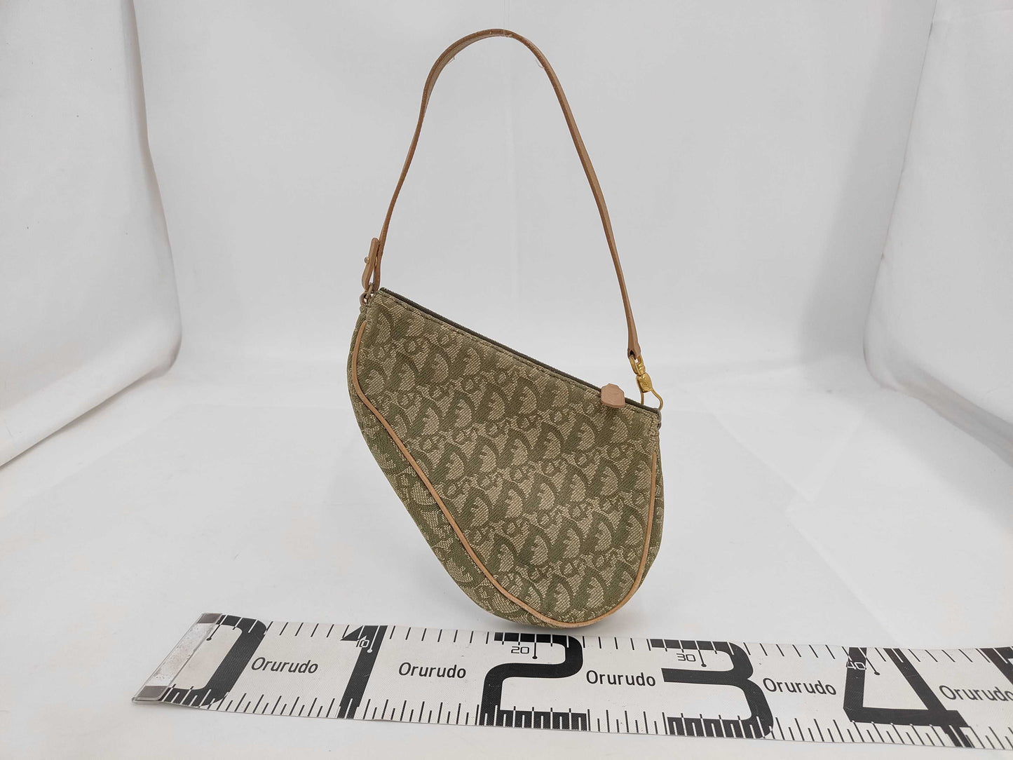 Dior Canvas Trotter Saddle Pouch One-Shoulder Green Shoulder Bag