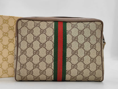 GUCCI 89.01.012 GG Supreme Sherry Line Old Gucci Pouch with Box