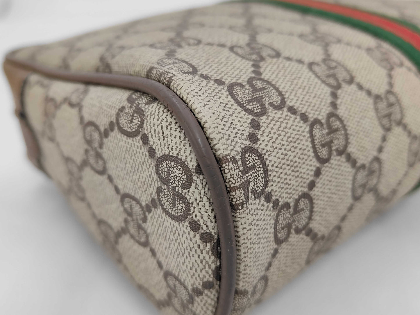 GUCCI 89.01.012 GG Supreme Sherry Line Old Gucci Pouch with Box