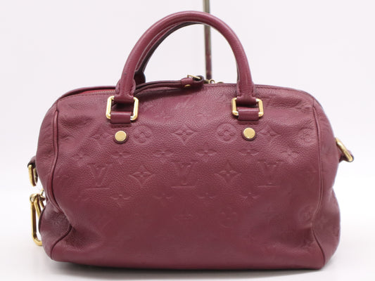 LOUIS VUITTON M40827 Monogram Empreinte Speedy Bandouliere 25 Jaipur Handbag with Shoulder Strap, Padlock, Two Keys, Dust Bag, and Cloche