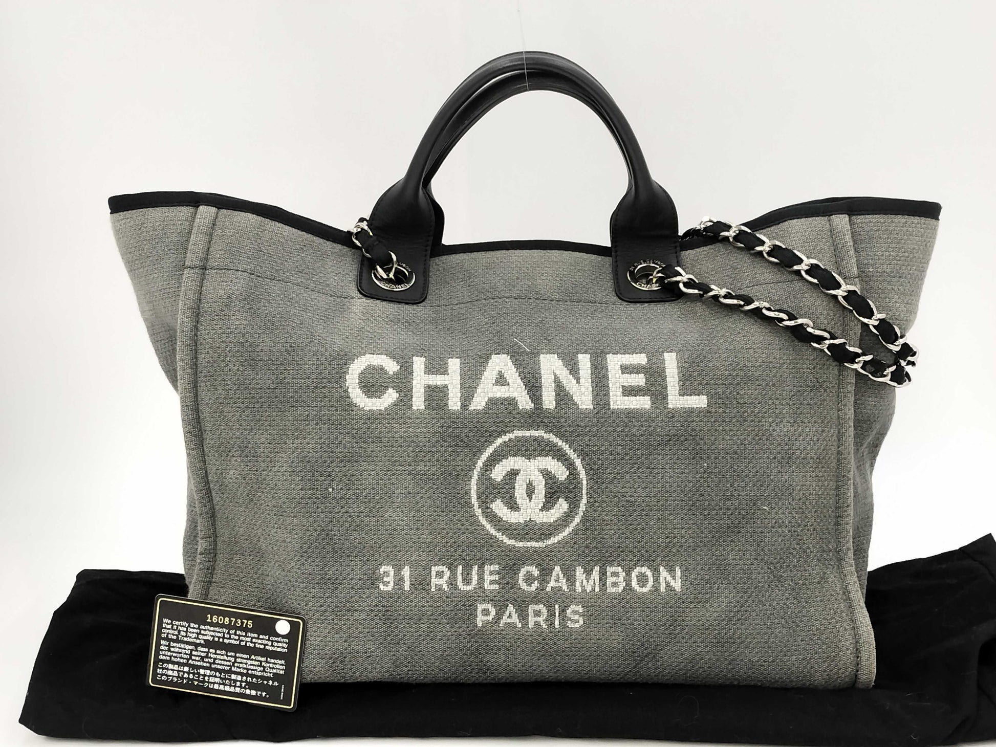 CHANEL Coco Mark Deauville Tote Bag with Seal and Warranty, No. 16 Dust Bag