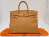 HERMES Birkin 40 Natural Ardennes Handbag with Gold Hardware