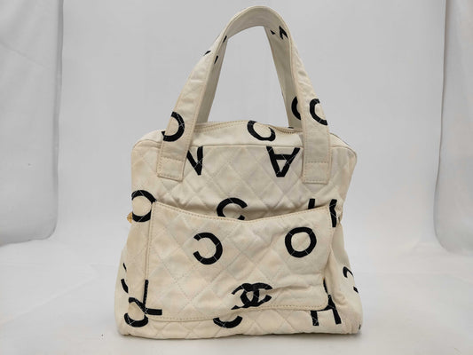 CHANEL Icon Canvas Tote Handbag