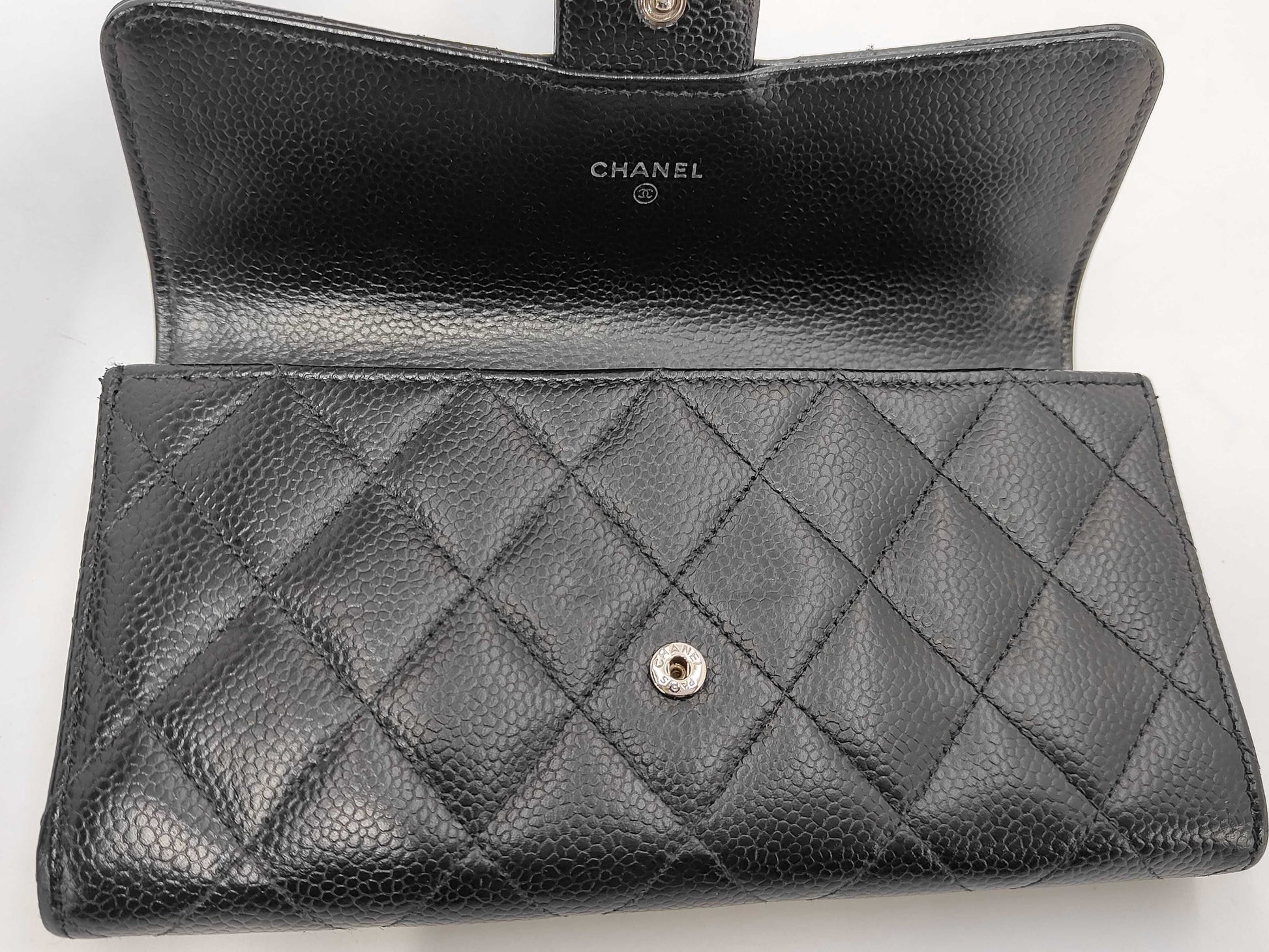 CHANEL Caviar Leather Matelasse Long Wallet, 25 Series