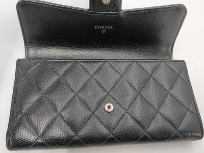 CHANEL Caviar Leather Matelasse Long Wallet, 25 Series