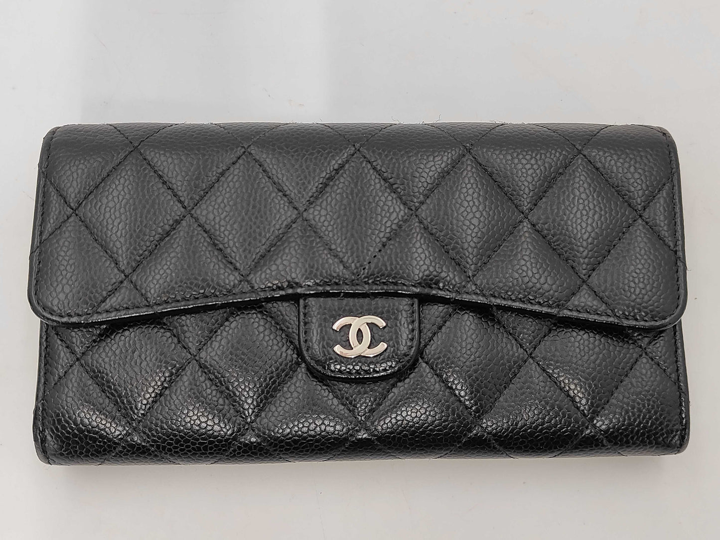 CHANEL Caviar Leather Matelasse Long Wallet, 25 Series