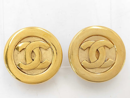 CHANEL Coco Mark Gold Earrings