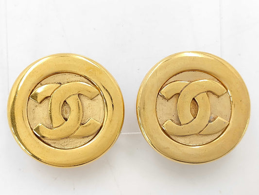 CHANEL Coco Mark Gold Earrings