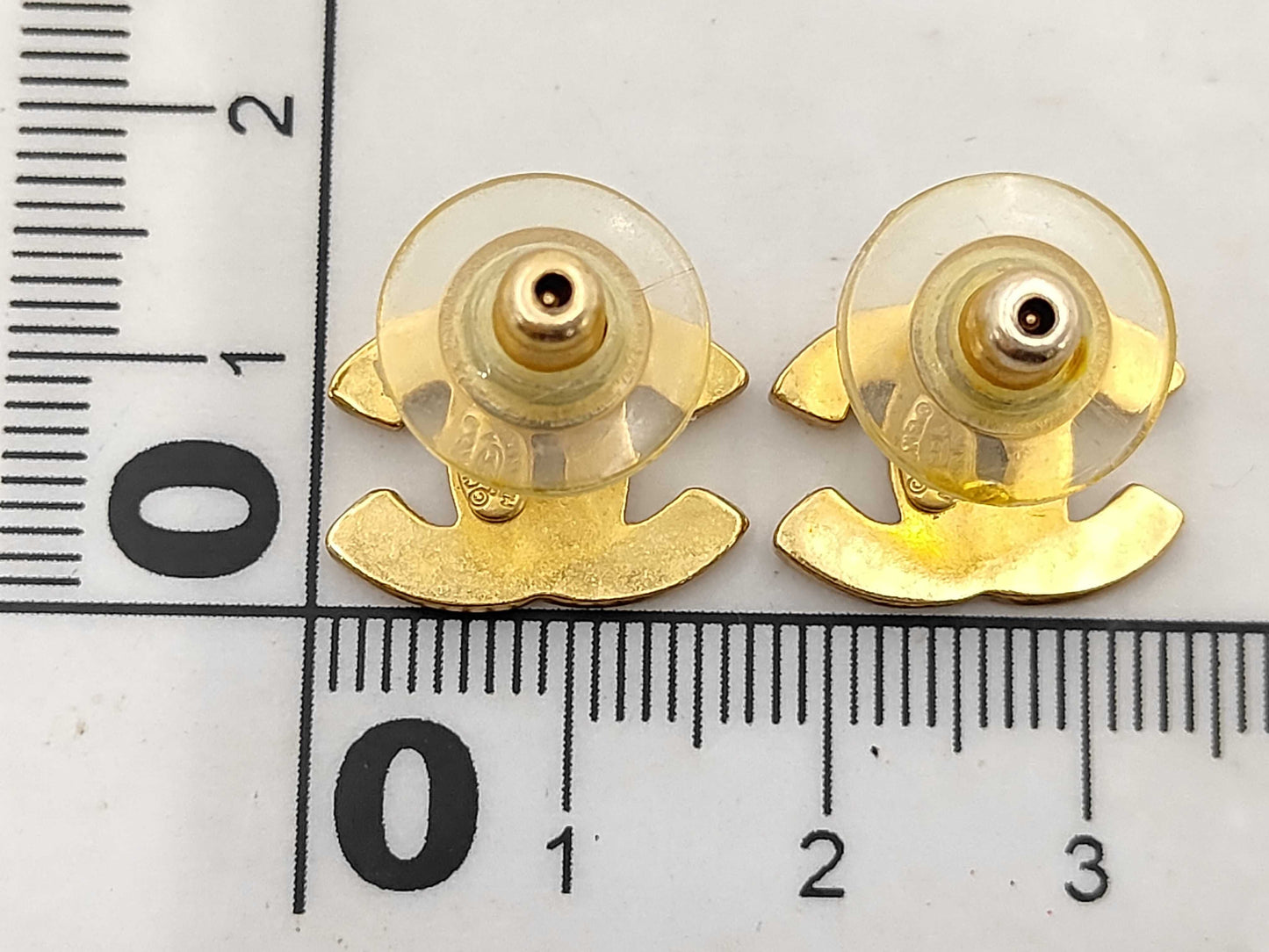 CHANEL Chanel Logo Gold Earrings