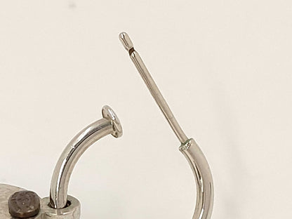 CHANEL Coco Mark Pearl Swing Silver Earrings