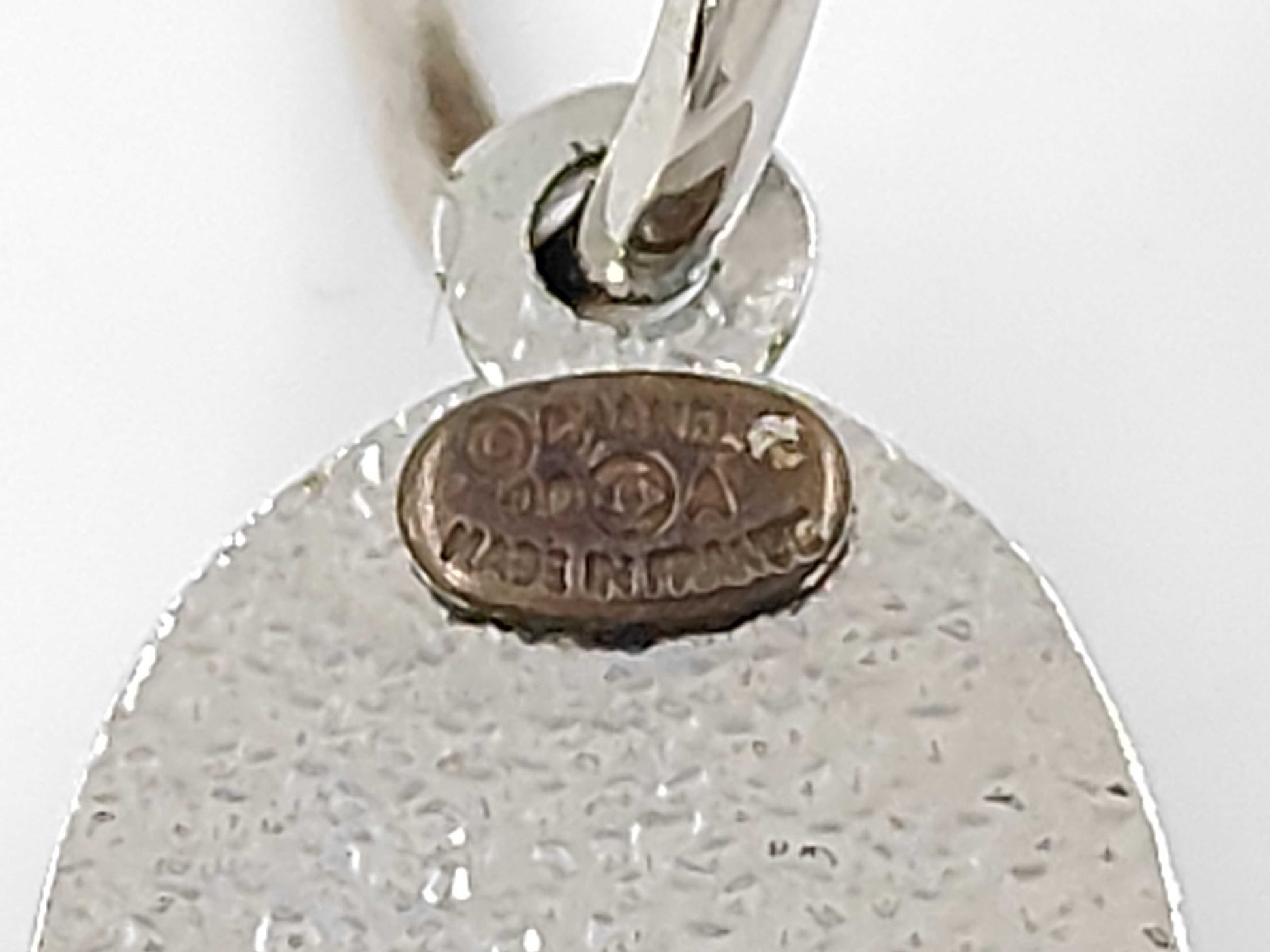 CHANEL Coco Mark Pearl Swing Silver Earrings