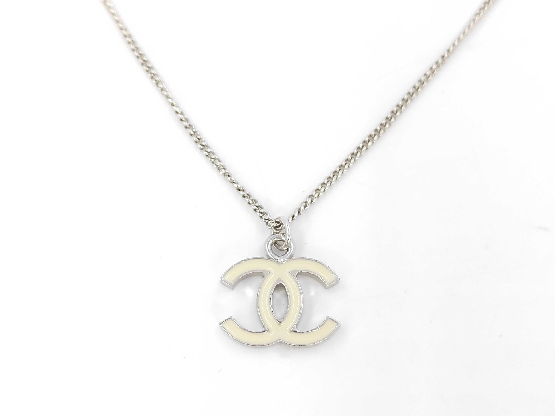 CHANEL Coco Mark White Necklace