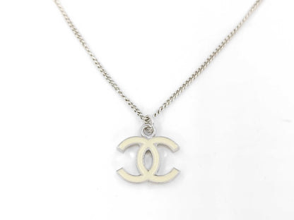 CHANEL Coco Mark White Necklace