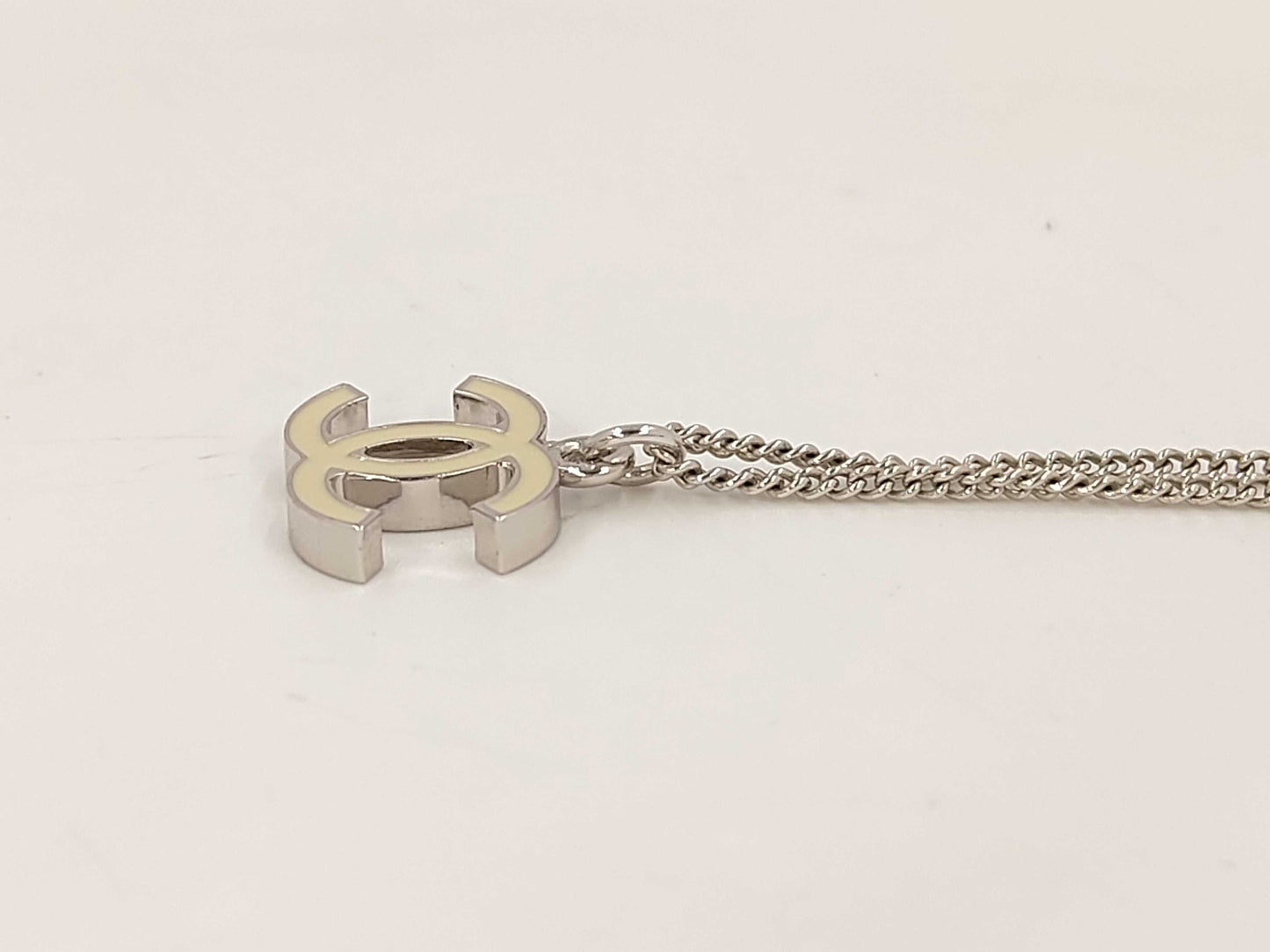 CHANEL Coco Mark White Necklace