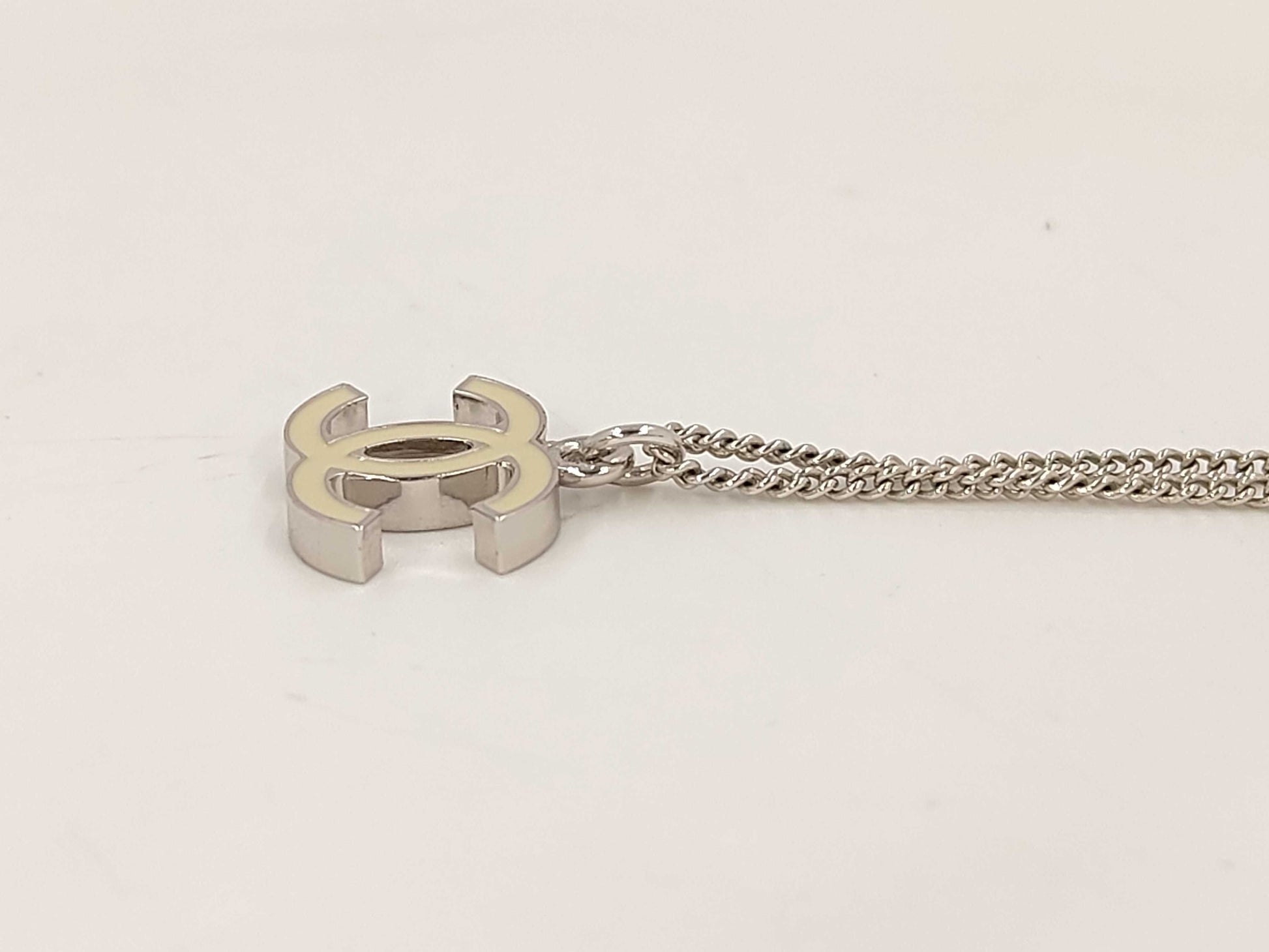 CHANEL Coco Mark White Necklace