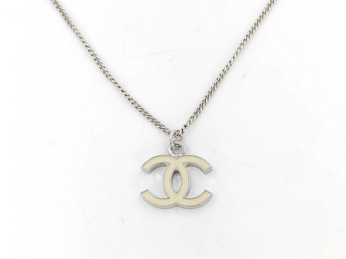 CHANEL Coco Mark White Necklace