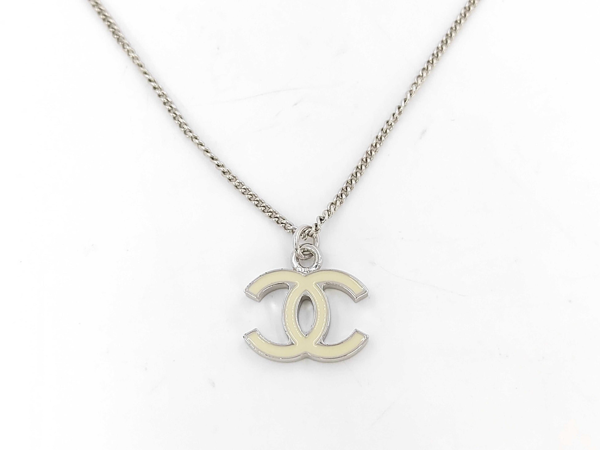 CHANEL Coco Mark White Necklace