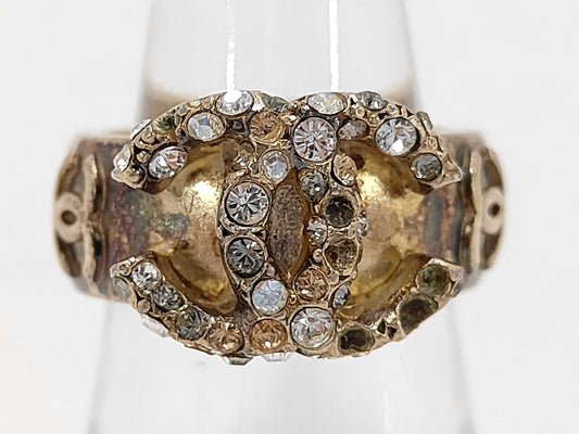 CHANEL Coco Mark Rhinestone Ring