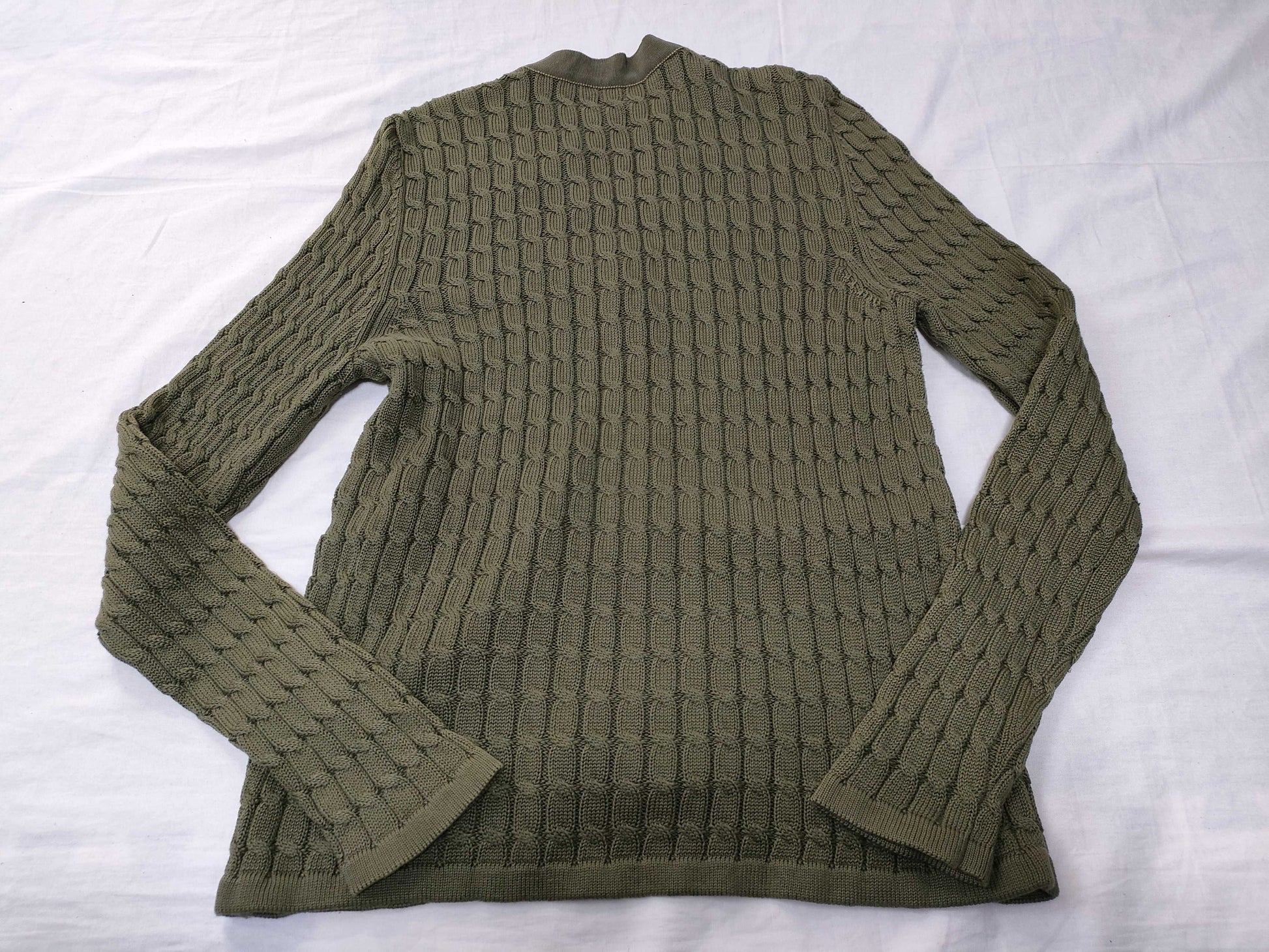 Salvatore Ferragamo Vara Ribbon Cardigan, Khaki, Size XS