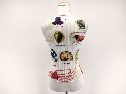PLEATS PLEASE Pleats Please Cut and Sewn Top with Marine Life Print, Polyester