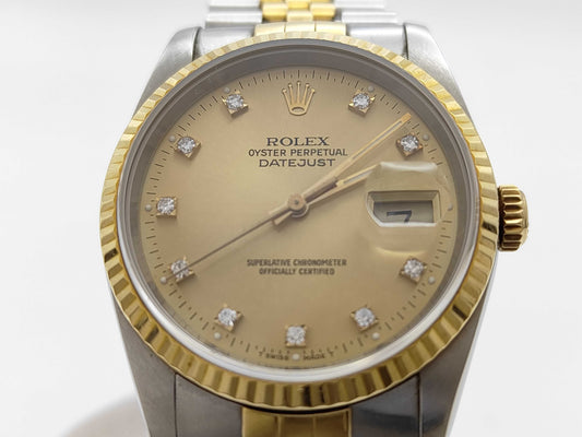 ROLEX 16233G E203604 Champagne Dial Jubilee Bracelet Boys' Watch