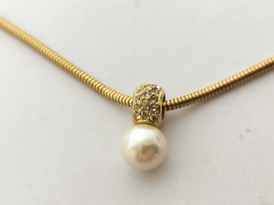 Dior Dior Dior Necklace Gold Pearl Necklace