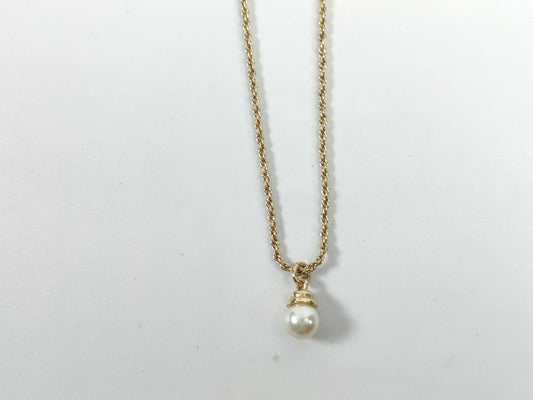 Dior Gold Pearl Necklace