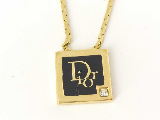 Dior Dior Dior Necklace Gold Logo Necklace