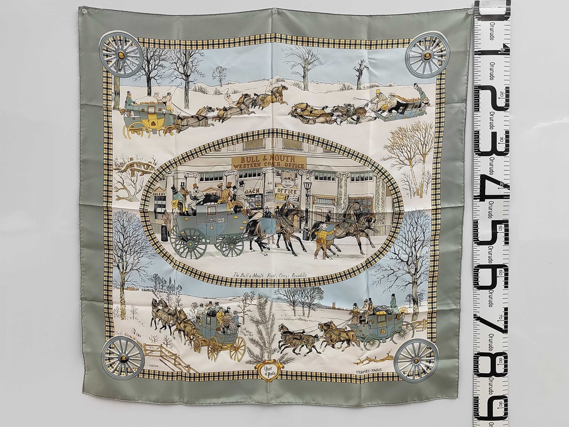 HERMES Carré 90 LHiver en Poste Winter Mail Carriage Scarf