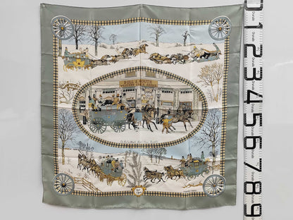 HERMES Carré 90 LHiver en Poste Winter Mail Carriage Scarf