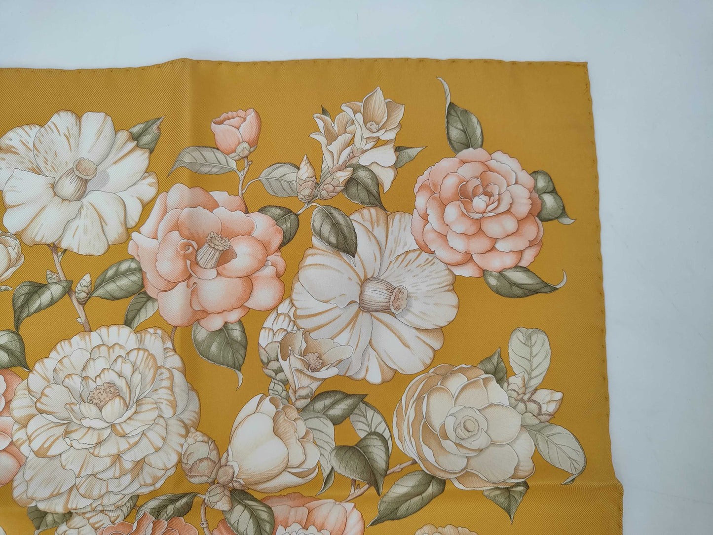 Salvatore Ferragamo logo floral silk scarf