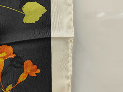 Salvatore Ferragamo logo floral silk scarf