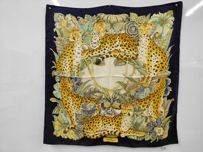 Salvatore Ferragamo Leopard Print Silk Scarf