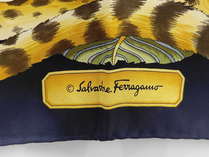 Salvatore Ferragamo Leopard Print Silk Scarf
