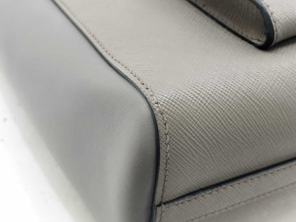 PRADA Saffiano Soft Calf Leather Gray 2-Way Shoulder Bag 