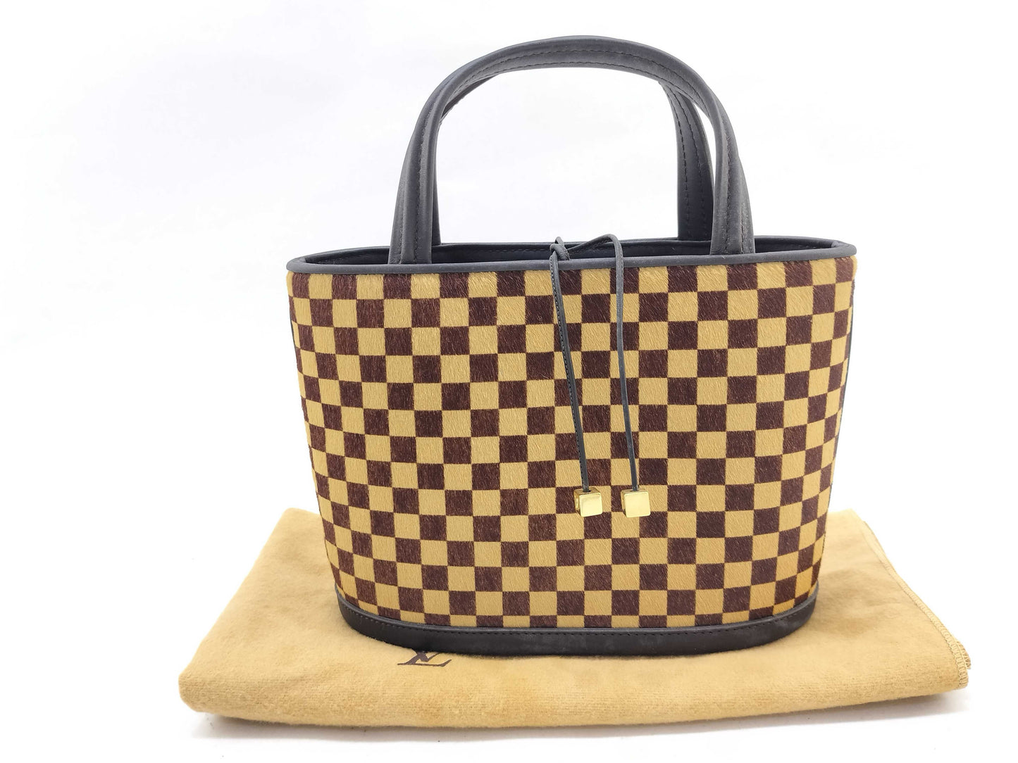 LOUIS VUITTON Damier Sauvage Impala Handbag Brown Porcelain Leather Handbag