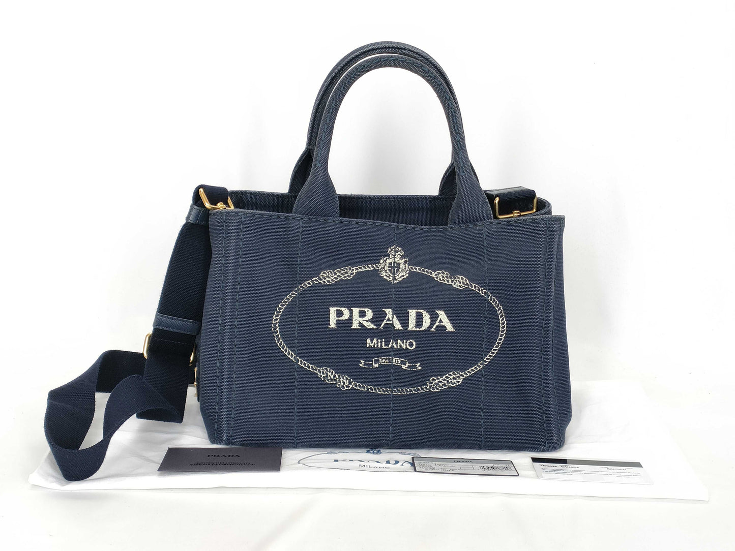 PRADA Canapa 2-Way Shoulder/Handbag in Denim, 1BG439