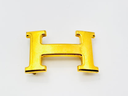 HERMES Constance H Belt with H Buckle, Gold, Other Accessories