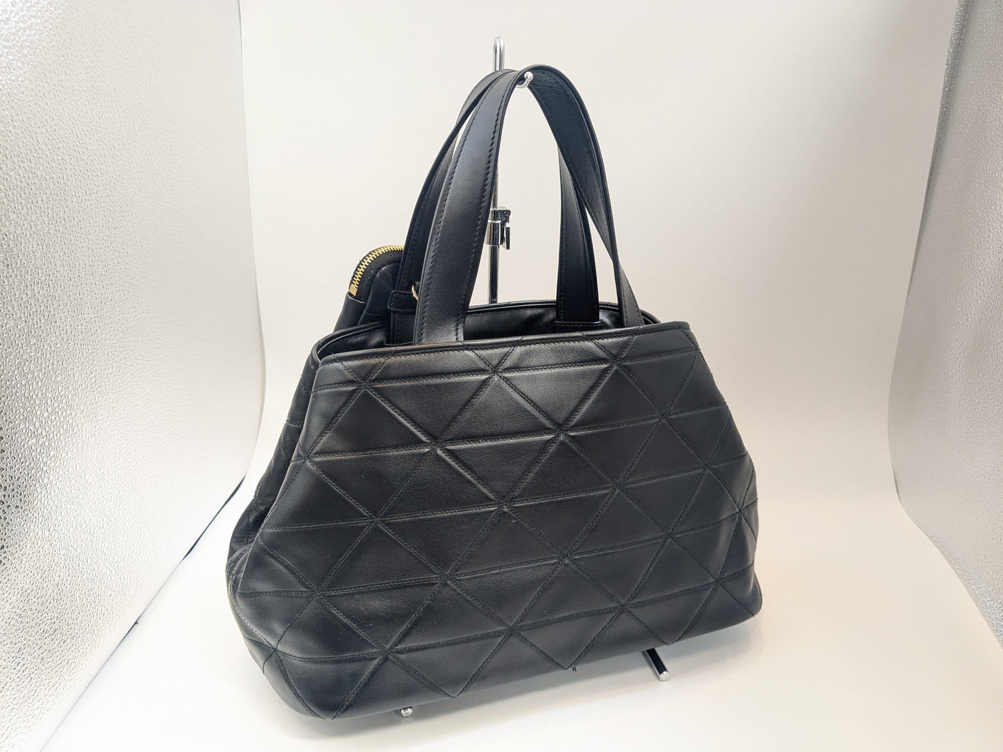 PRADA Small Quilted Tote Bag with Pouch and Strap