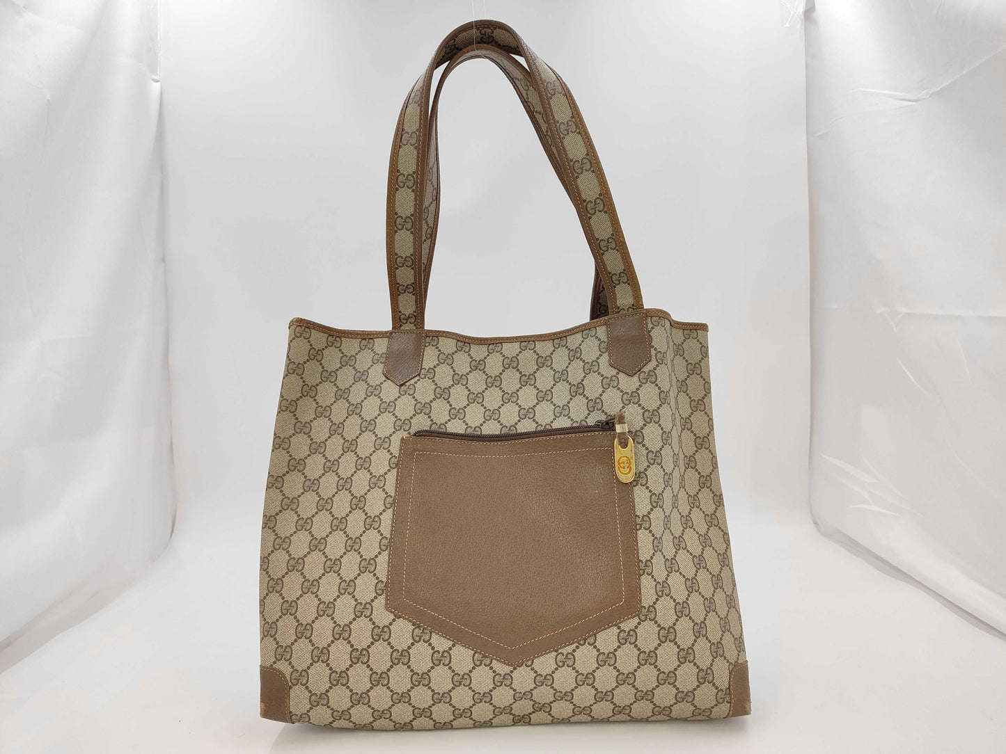 GUCCI 002 098 0057 GG Supreme W40cm Old Gucci Front Pocket Tote Bag