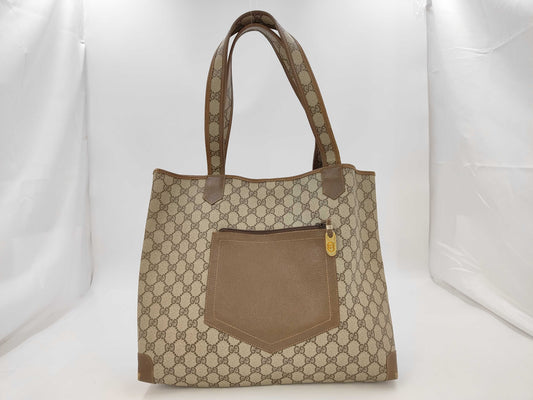 GUCCI 002 098 0057 GG Supreme W40cm Old Gucci Front Pocket Tote Bag