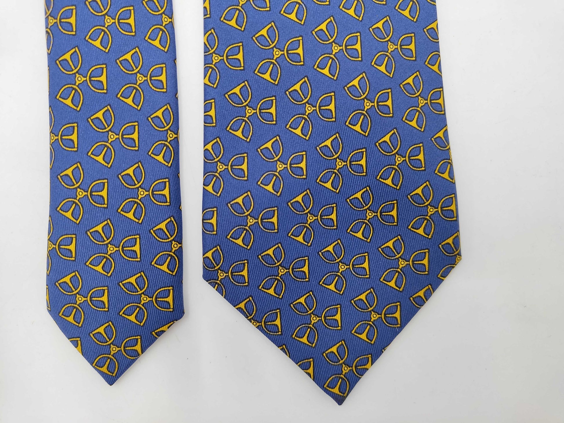 HERMES All-Over Print Navy 8.5cm Tie